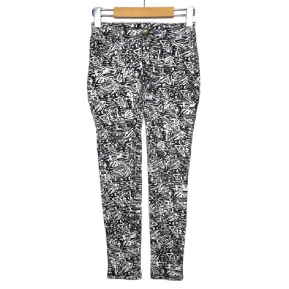 Like An Angel Black & White Pattern Skinny Jeans
